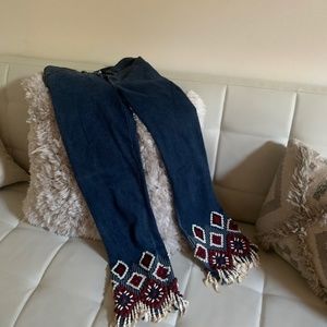 Boho cropped jeans